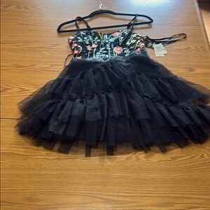 Floral Embroidered Mini Dress by City Studio